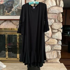 Women’s Lularoe Maureen Dress flared lace sleeve boho festival swing dress
